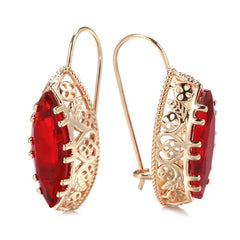Heart Shaped Zircon Earrings, Alloy Inlaid Ear Clips