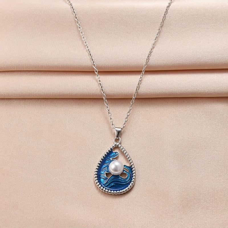 Vintage Teardrop Pendant Alloy Necklace Toy For Kids