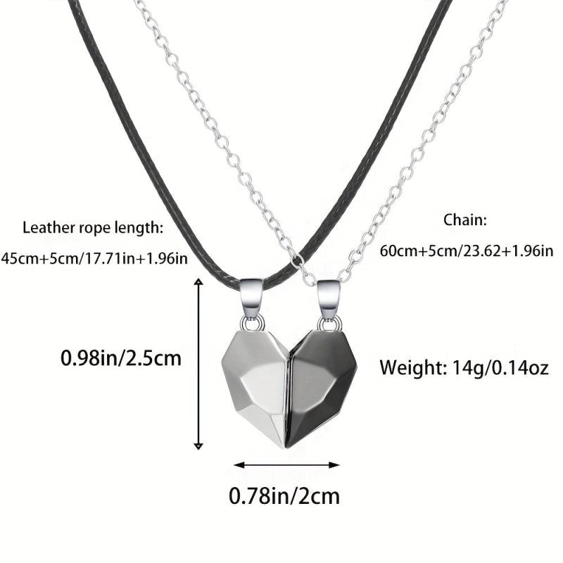 2pcs Magnetic Necklaces Glossy Couple Magnetic Love Necklace