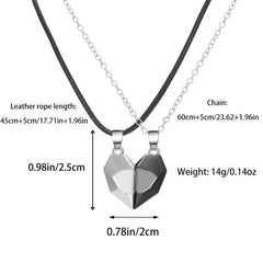 2pcs Magnetic Necklaces Glossy Couple Magnetic Love Necklace