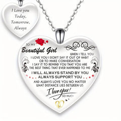 Crystal Love Pendant Necklace, Anniversary Christmas Toy Gift