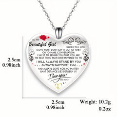 Crystal Love Pendant Necklace, Anniversary Christmas Toy Gift