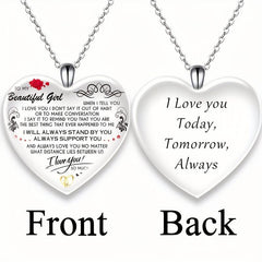 Crystal Love Pendant Necklace, Anniversary Christmas Toy Gift