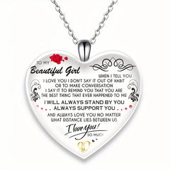 Crystal Love Pendant Necklace, Anniversary Christmas Toy Gift