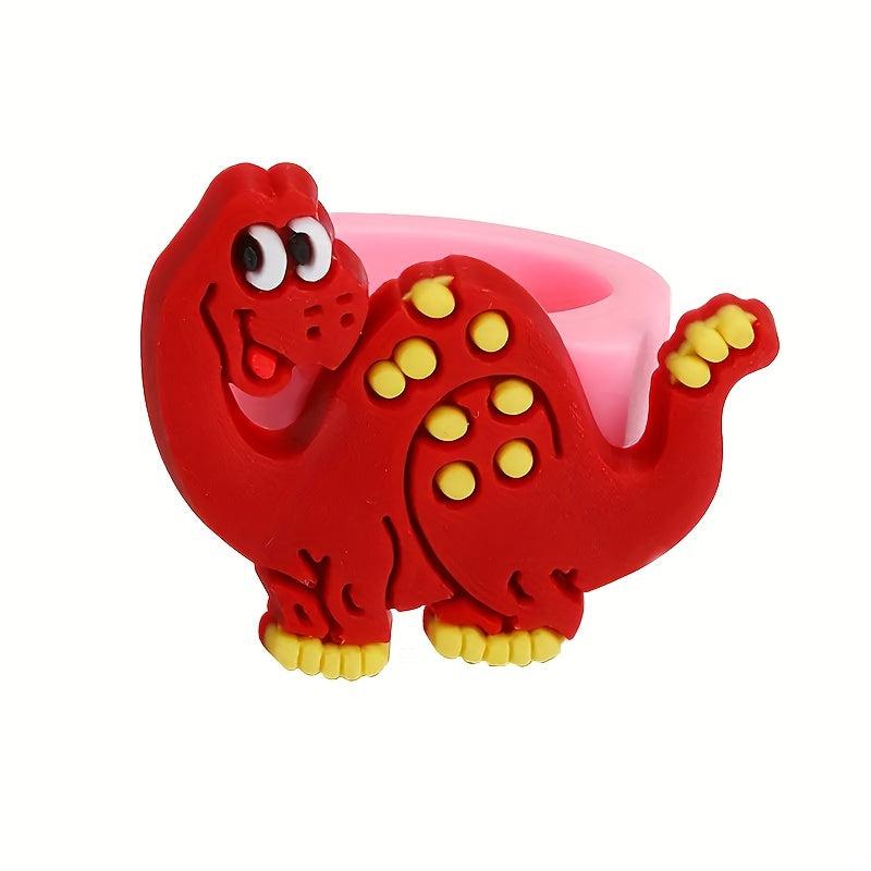 6pcs Dinosaur Rings Eco friendly Toy Rings Girl Jewelry