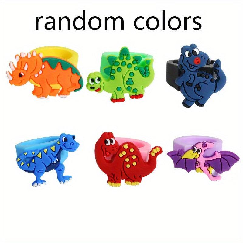 6pcs Dinosaur Rings Eco friendly Toy Rings Girl Jewelry