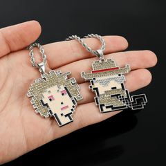 Cartoon Head Necklace Alloy Cyberpunk Hip hop Pendant Nft