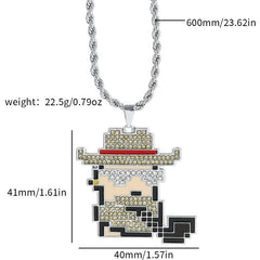 Cartoon Head Necklace Alloy Cyberpunk Hip hop Pendant Nft