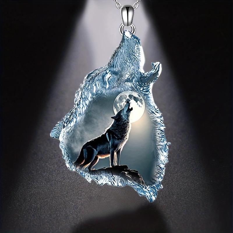 Animal Wolf Head Pendant Necklace Party Gift Decoration