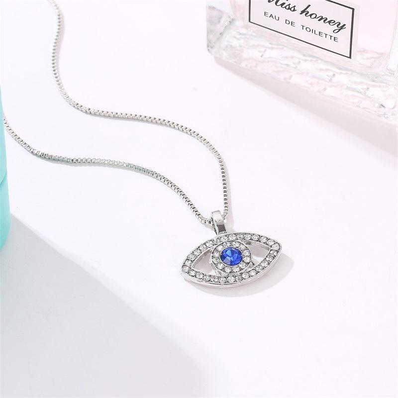 Big Eye Pendant Plated Crystal Alloy Necklace Halloween Christmas Gift