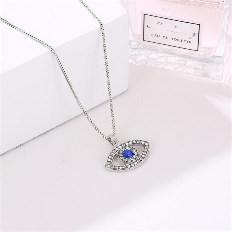 Big Eye Pendant Plated Crystal Alloy Necklace Halloween Christmas Gift