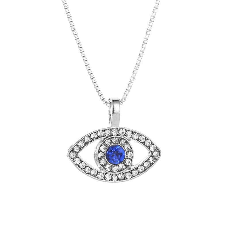 Big Eye Pendant Plated Crystal Alloy Necklace Halloween Christmas Gift