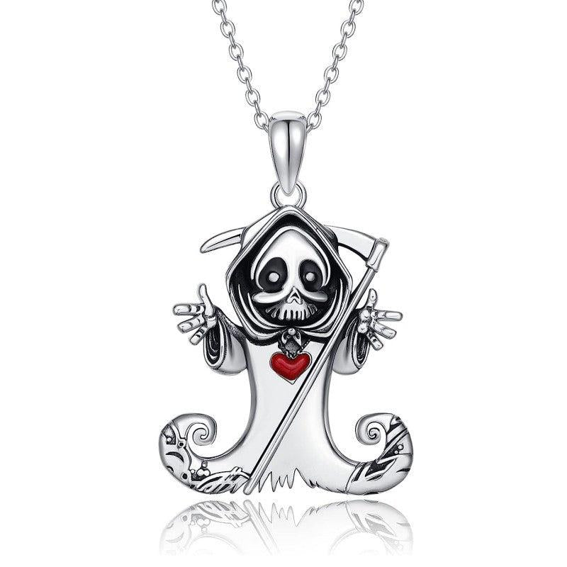 Halloween Witch Shape Pendant Necklace Hip Hop Magic Ghost Pendant