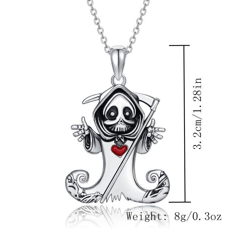 Halloween Witch Shape Pendant Necklace Hip Hop Magic Ghost Pendant