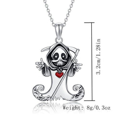 Halloween Witch Shape Pendant Necklace Hip Hop Magic Ghost Pendant