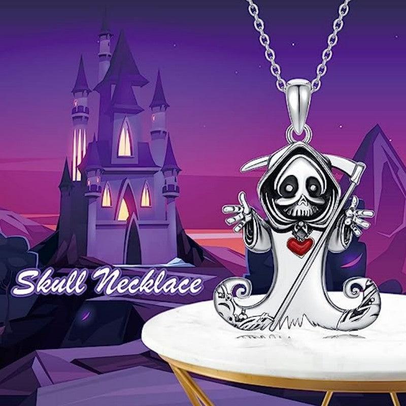 Halloween Witch Shape Pendant Necklace Hip Hop Magic Ghost Pendant