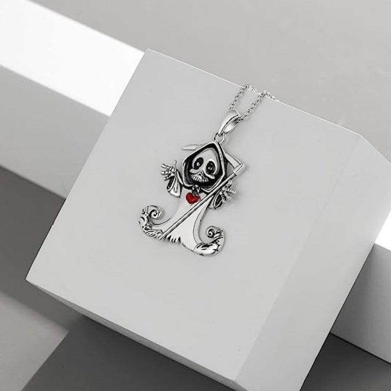 Halloween Witch Shape Pendant Necklace Hip Hop Magic Ghost Pendant