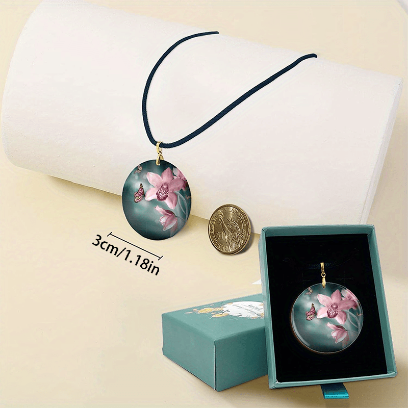 Creative Flowers Pattern Pendant Necklace Adjustable Chain Necklace