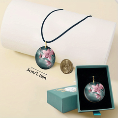 Creative Flowers Pattern Pendant Necklace Adjustable Chain Necklace