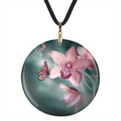 Creative Flowers Pattern Pendant Necklace Adjustable Chain Necklace
