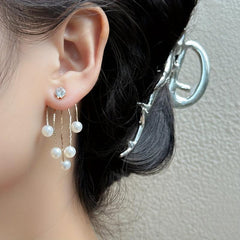 Faux Pearl Tassel Earrings for Girls Women