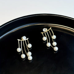 Faux Pearl Tassel Earrings for Girls Women