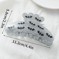 Bat Print Large Hair And Shark Clip Headband Hair Accessory