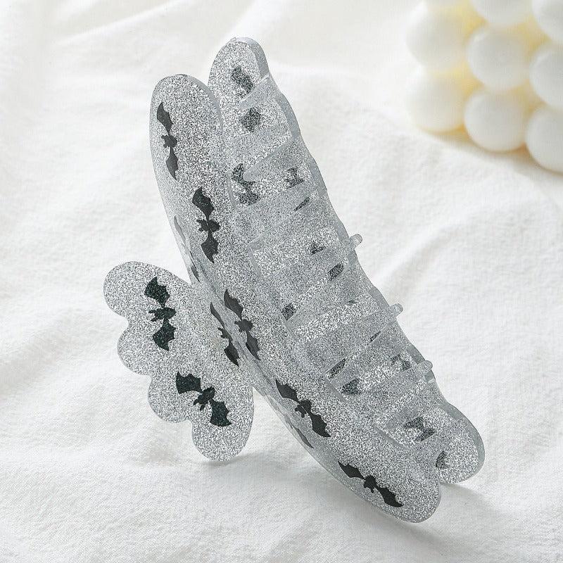 Bat Print Large Hair And Shark Clip Headband Hair Accessory