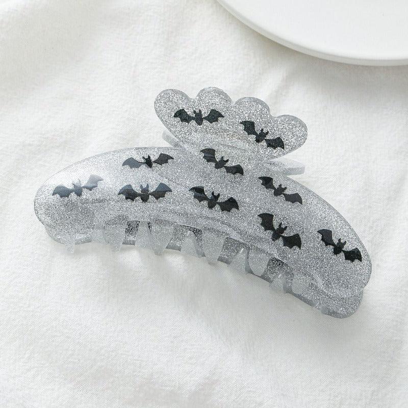 Bat Print Large Hair And Shark Clip Headband Hair Accessory