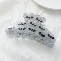 Bat Print Large Hair And Shark Clip Headband Hair Accessory