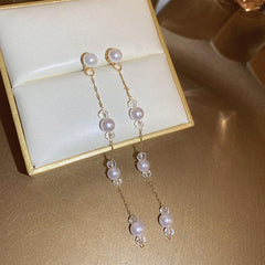 Faux Pearl Tassel Earrings For Women Party Jewelry Gift