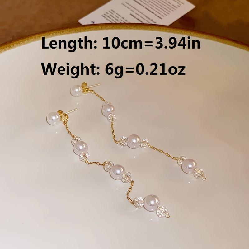 Faux Pearl Tassel Earrings For Women Party Jewelry Gift