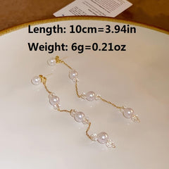 Faux Pearl Tassel Earrings For Women Party Jewelry Gift