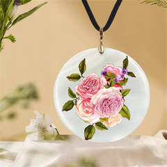 Rose Pattern Pendant Necklace Adjustable Flowers Chain Necklace