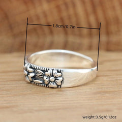 Boho Flower Leaf Ring Casual Daily Wear Woman Jewelry Gift