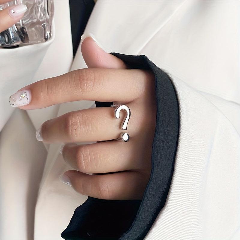 Temperament Quirky Mark Ring Female Cold Wind Opening Adjustable