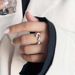 Temperament Quirky Mark Ring Female Cold Wind Opening Adjustable