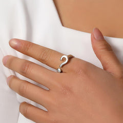 Temperament Quirky Mark Ring Female Cold Wind Opening Adjustable