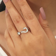 Temperament Quirky Mark Ring Female Cold Wind Opening Adjustable