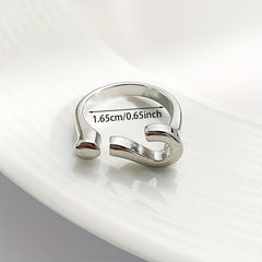 Temperament Quirky Mark Ring Female Cold Wind Opening Adjustable