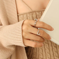 Temperament Quirky Mark Ring Female Cold Wind Opening Adjustable