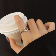 Temperament Quirky Mark Ring Female Cold Wind Opening Adjustable