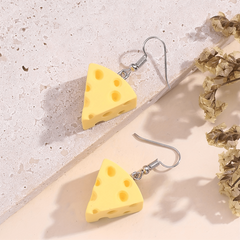 Cheese Dessert Earrings Fun Style Gift Girls