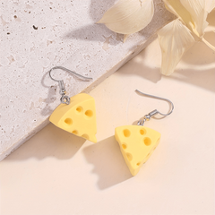 Cheese Dessert Earrings Fun Style Gift Girls