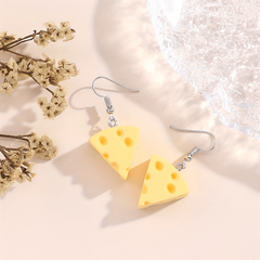 Cheese Dessert Earrings Fun Style Gift Girls
