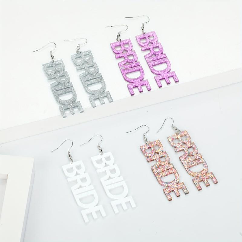 Letter Bride Earrings Sweet Earrings Party Jewelry Birthday Holiday Party Gift