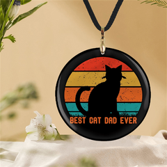Cat Pattern Pendant Necklace Adjustable Chain for Halloween Christmas Party