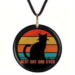 Cat Pattern Pendant Necklace Adjustable Chain for Halloween Christmas Party