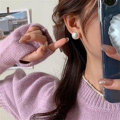 French Autumn Winter Pearl Earrings Retro Style Ear Jewelry Gift