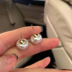 French Autumn Winter Pearl Earrings Retro Style Ear Jewelry Gift